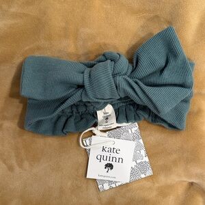 kate quinn Teal Blue Ribbed Knot Headwrap